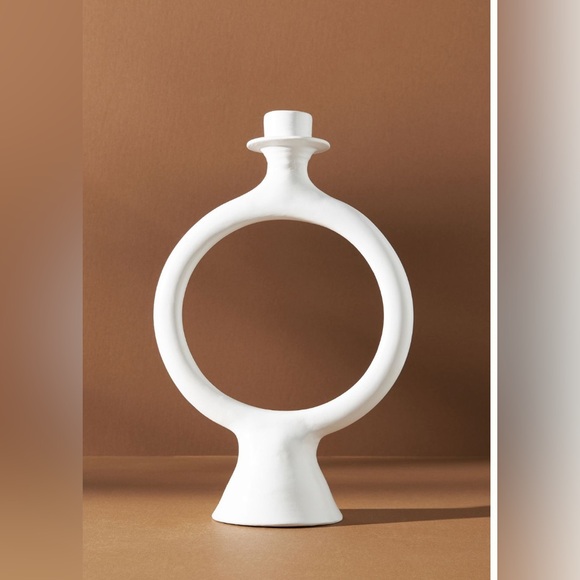 Moroccan Ring Taper Candlesticks from Anthropologie - white and terracotta - Picture 5 of 8